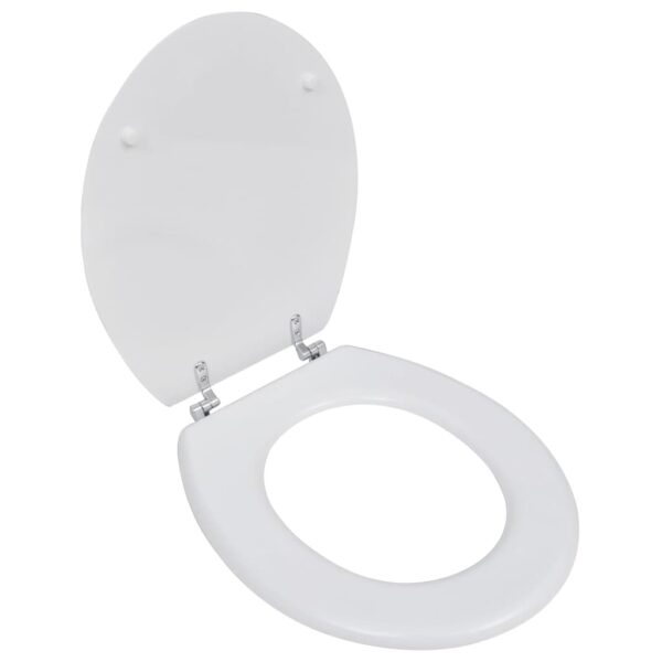 vidaXL WC Toilet Seat MDF Lid Simple Design White - Image 1