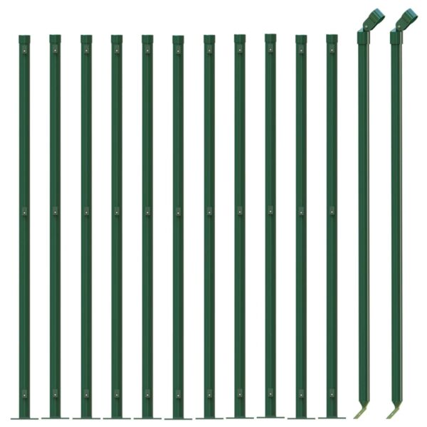 vidaXL Chain Link Fence with Flange Green 1x25 m - Image 3