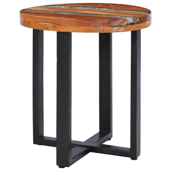 vidaXL Coffee Table 40x45 cm Solid Teak Wood and Polyresin - Image 6