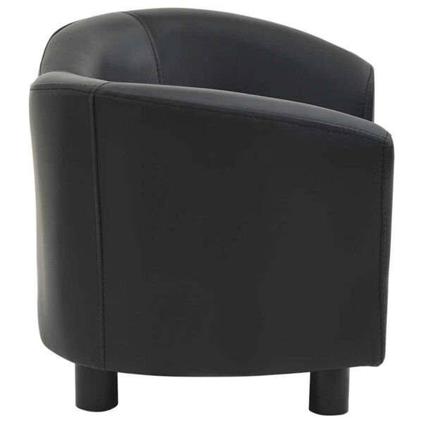 vidaXL Dog Sofa Black 67x41x39 cm Faux Leather - Image 4