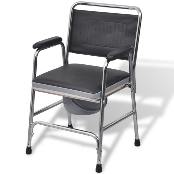 vidaXL Commode Chair Steel Black - Image 1