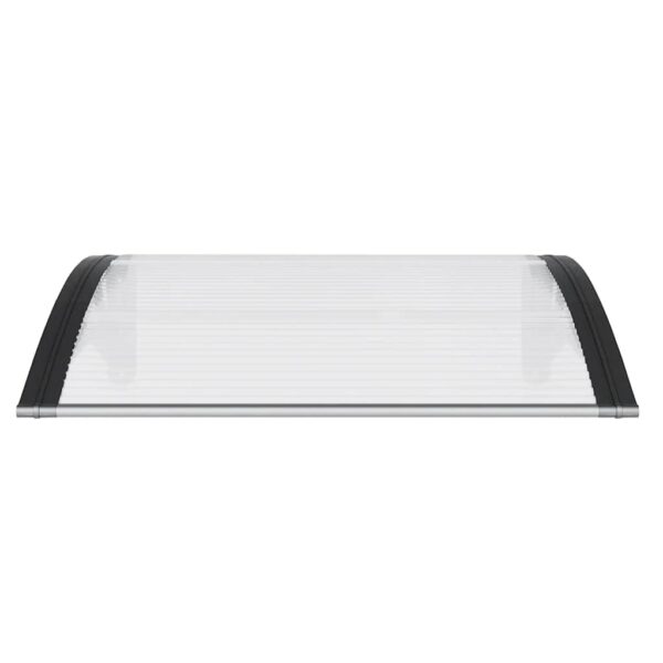vidaXL Door Canopy Black and Transparent 100x75 cm Polycarbonate - Image 4