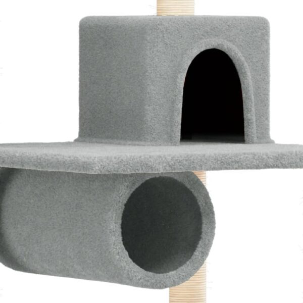 vidaXL Cat Tree with Sisal Scratching Posts Light Grey 168 cm - Image 6