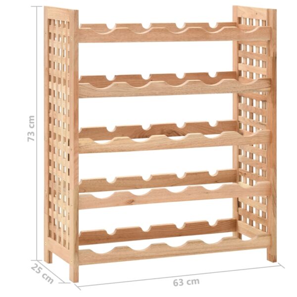 vidaXL Wine Rack for 25 Bottles Solid Walnut Wood 63x25x73 cm - Image 9