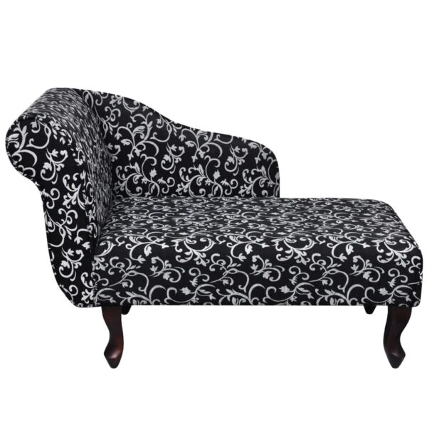 vidaXL Chaise Longue Black and White Fabric - Image 2