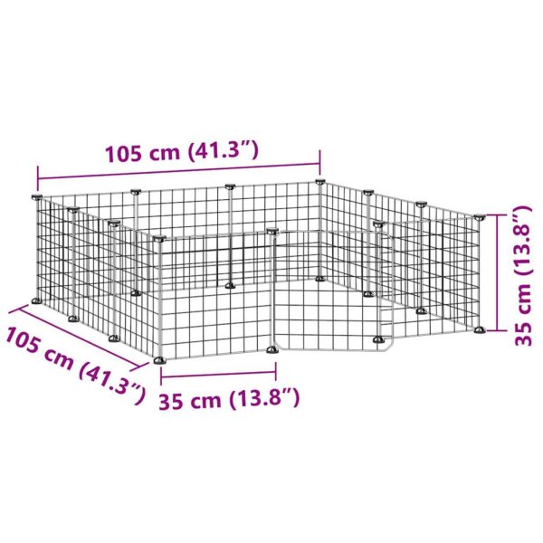 vidaXL 12-Panel Pet Cage with Door Black 35x35 cm Steel - Image 8