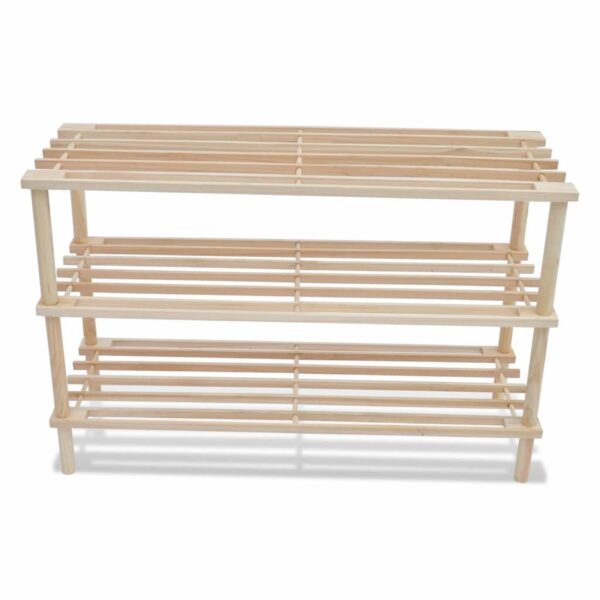 vidaXL 3-Tier Shoe Racks 2 pcs Solid Fir Wood - Image 3