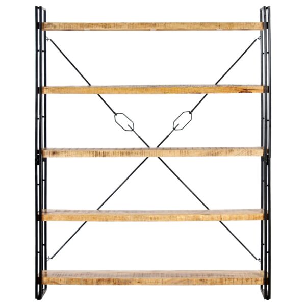 vidaXL 5-Tier Bookcase 140x30x180 cm Solid Mango Wood - Image 2