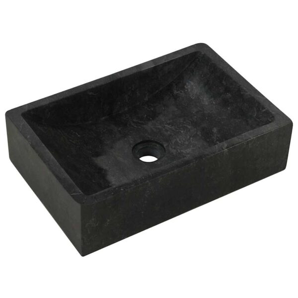 vidaXL Sink 45x30x12 cm Marble High Gloss Black - Image 4