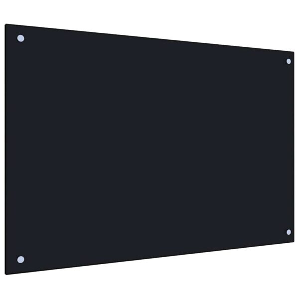 vidaXL Kitchen Backsplash Black 90x50 cm Tempered Glass - Image 5