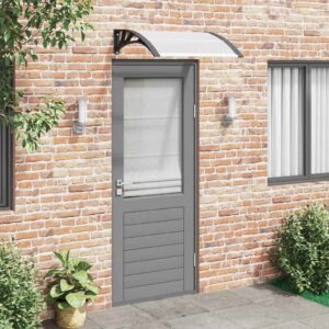 vidaXL Door Canopy Black and Transparent 200x75 cm PC