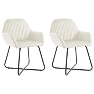 vidaXL Dining Chairs 2 pcs Cream Velvet
