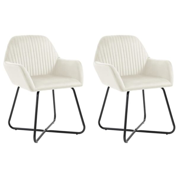 vidaXL Dining Chairs 2 pcs Cream Velvet - Image 1