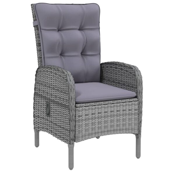 vidaXL 7 Piece Garden Dining Set Poly Rattan Grey - Image 4