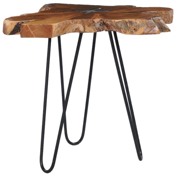vidaXL Coffee Table 70x45 cm Solid Teak Wood and Polyresin - Image 7