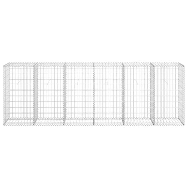 vidaXL Gabion Wall with Covers Galvanised Steel 300x50x100 cm - Image 5