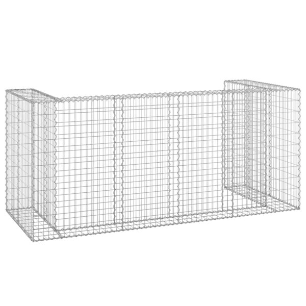 vidaXL Gabion Wall for Garbage Bins Galvanised Steel 254x100x110 cm - Image 5