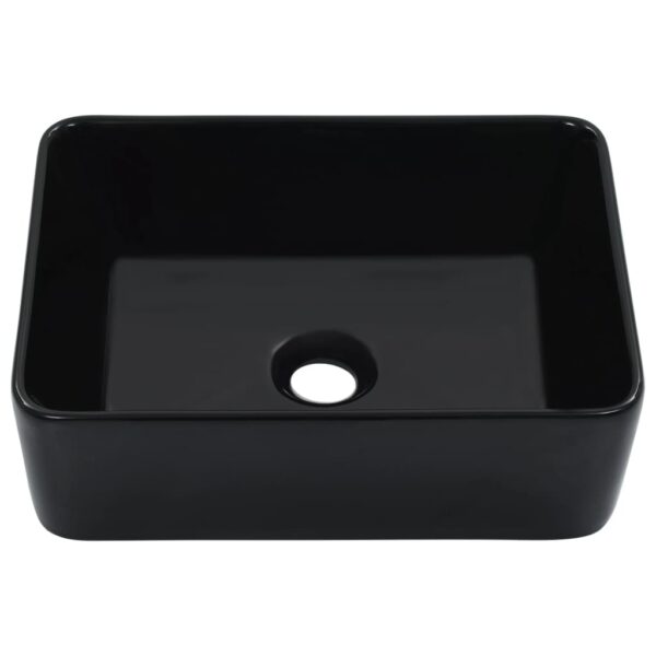 vidaXL Wash Basin 40x30x13 cm Ceramic Black - Image 2