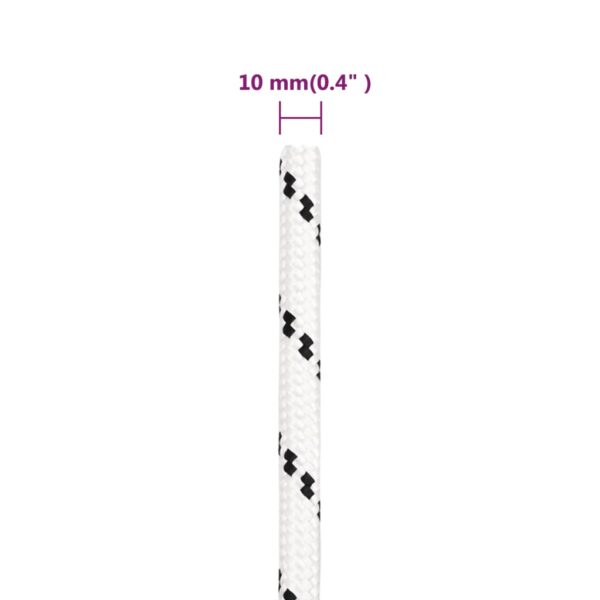vidaXL Work Rope White 10 mm 100 m Polyester - Image 6