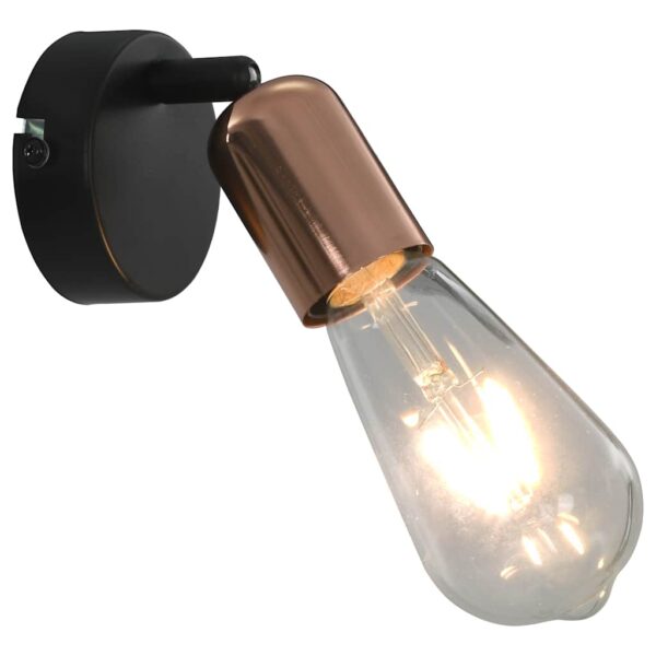 vidaXL Spot Lights 2 pcs with Filament Bulbs 2 W Black and Copper E27 - Image 3