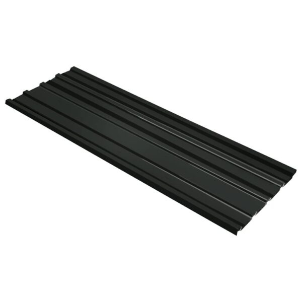 vidaXL Roof Panels 12 pcs Galvanised Steel Anthracite - Image 1
