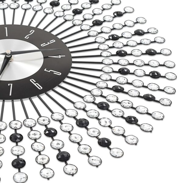 vidaXL Wall Clock Metal 43 cm Black - Image 5