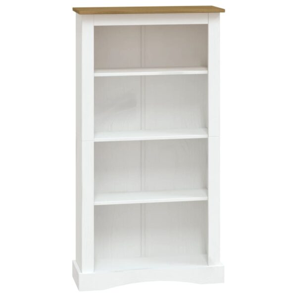 vidaXL 4-Tier Bookcase Mexican Pine Corona Range White 80x29x150 cm - Image 2