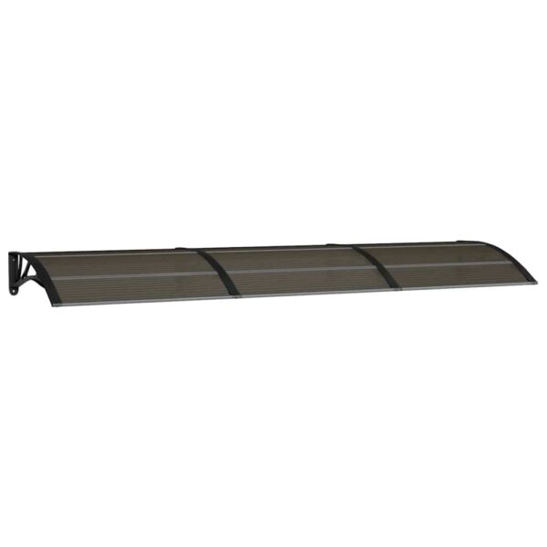 vidaXL Door Canopy Black 300x75 cm Polycarbonate - Image 2