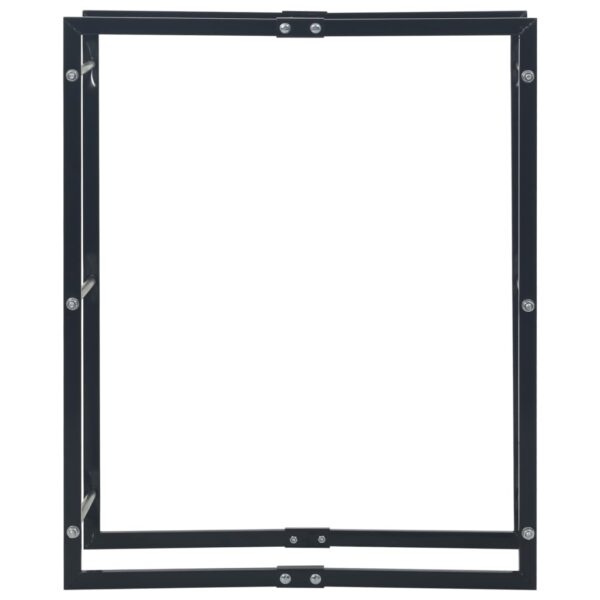 vidaXL Firewood Rack Black 80x25x100 cm Steel - Image 3