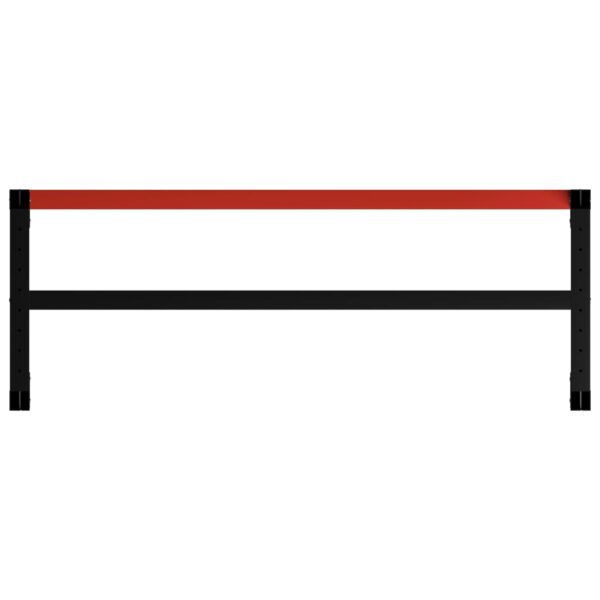 vidaXL Work Bench Frame Metal 150x57x79 cm Black and Red - Image 5