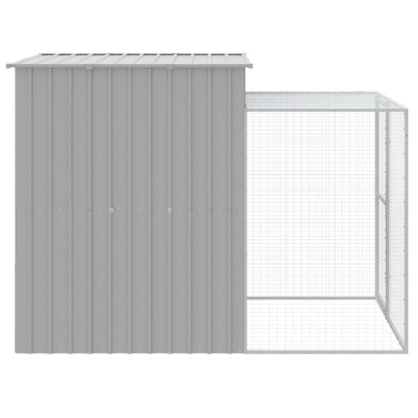 vidaXL Chicken Cage with Run Light Grey 165x251x181 cm Galvanised Steel - Image 4