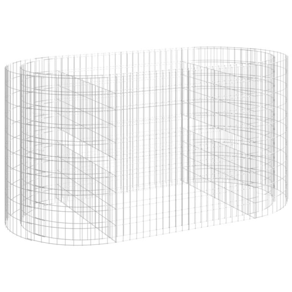 vidaXL Gabion Raised Bed Galvanised Iron 200x100x100 cm - Image 2