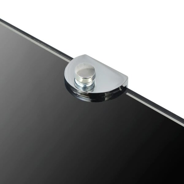 vidaXL Corner Shelves 2 pcs with Chrome Supports Glass Black 25x25 cm - Image 6