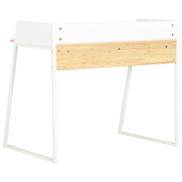 vidaXL Desk White and Oak 90x60x88 cm - Image 5