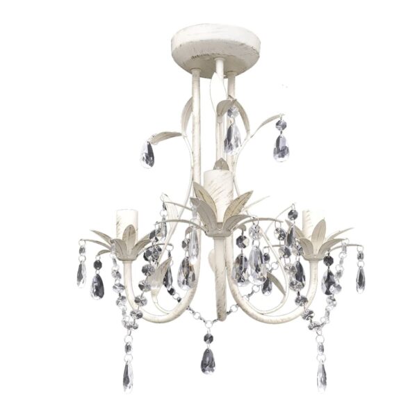 vidaXL Crystal Pendant Ceiling Lamp Chandeliers 4 pcs Elegant White - Image 2