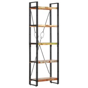 vidaXL 5-Tier Bookcase 60x30x180 cm Solid Reclaimed Wood