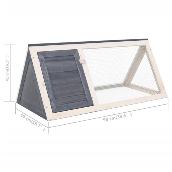 vidaXL Animal Rabbit Cage Grey Wood - Image 5