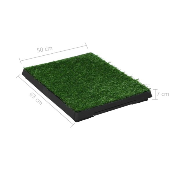 vidaXL Pet Toilets 2 pcs with Tray & Faux Turf Green 63x50x7 cm WC - Image 10