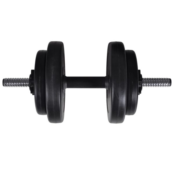 vidaXL Wall-mounted Power Tower with Barbell and Dumbbell Set 60.5 kg - Image 8