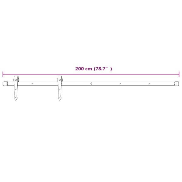 vidaXL Sliding Door Hardware Kit 200 cm Steel White - Image 7