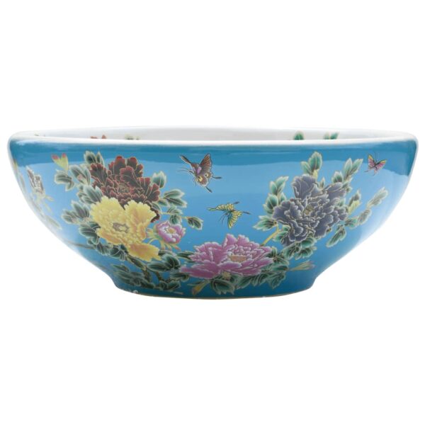 vidaXL Countertop Basin Multicolour Round Φ41x14 cm Ceramic - Image 2