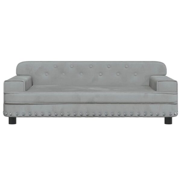 vidaXL Dog Bed Light Grey 90x53x30 cm Velvet - Image 3