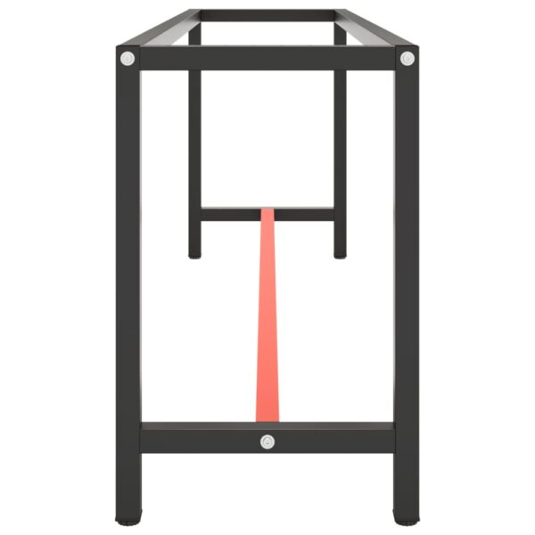 vidaXL Work Bench Frame Matte Black and Matte Red 210x50x79 cm Metal - Image 4