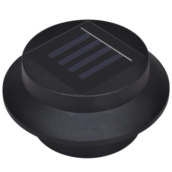 vidaXL Outdoor Solar Fence Lamps 12 pcs LED Black - Image 4