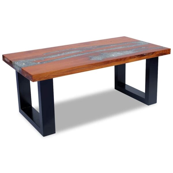 vidaXL Coffee Table Teak Resin 100x50 cm - Image 5