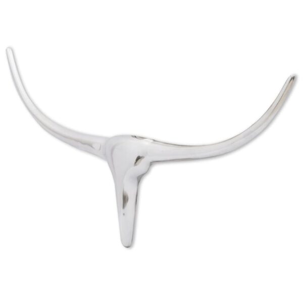 Wall Mounted Aluminium Bull’s Head Decoration Silver 72 cm - Image 2