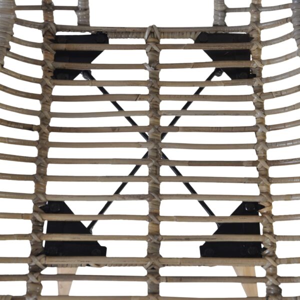 vidaXL Dining Chairs 2 pcs Brown Natural Rattan - Image 4