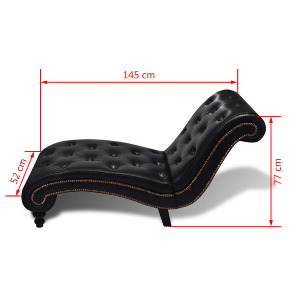 vidaXL Chaise Longue Brown Faux Leather - Image 6