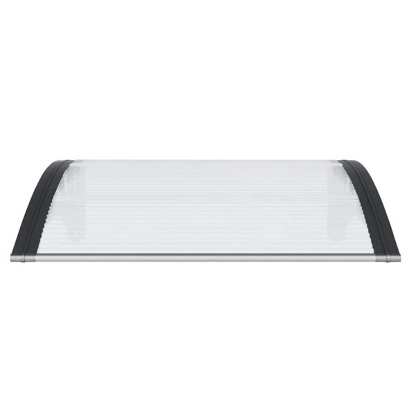 vidaXL Door Canopy Black and Transparent 80x75 cm Polycarbonate - Image 4