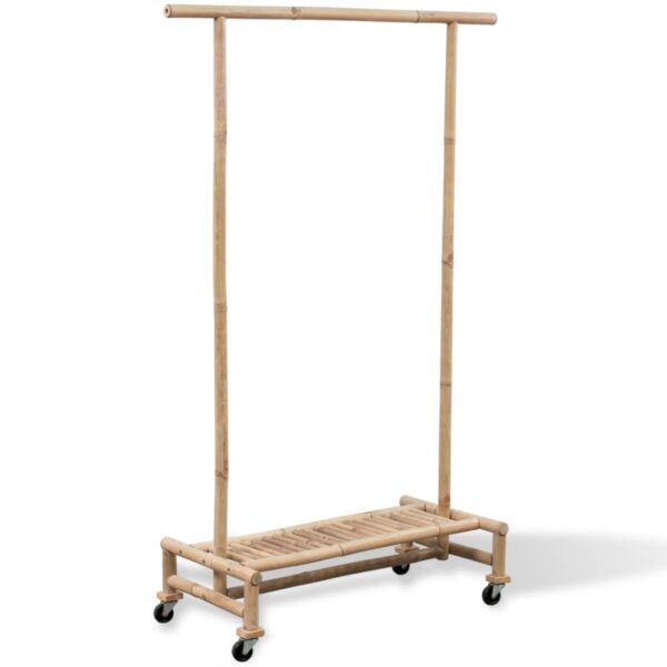 vidaXL Bamboo Clothes Rack - Image 1